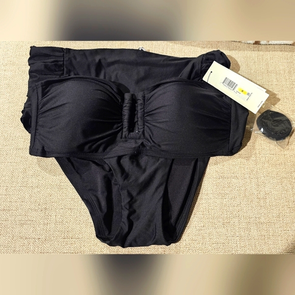 DKNY - U Wire Shirred Bandeau Swim Set - Picture 8 of 12